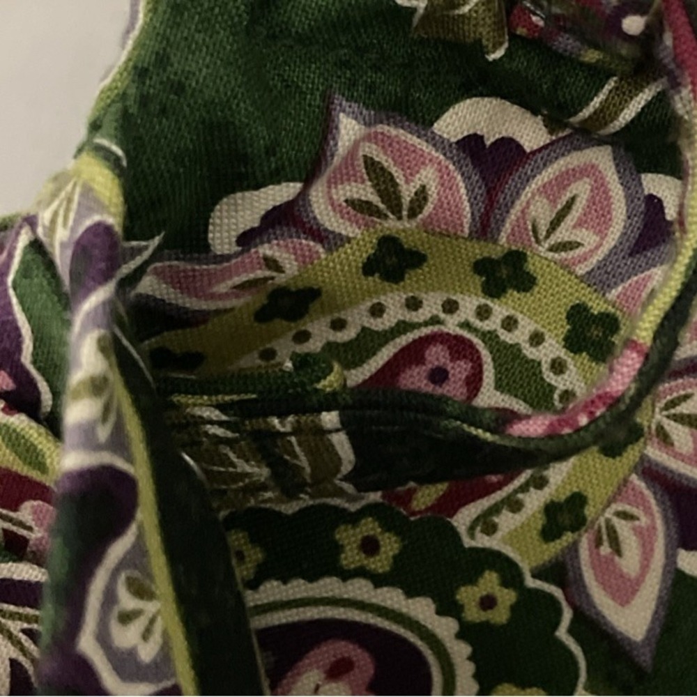 Vera Bradley Trifold Wallet Cross Body Bag Clutch Paisley Flowers Hearts Plaid - Picture 13 of 15